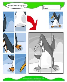 Puzzle Kes Yapıştır Çalışma Sayfaları